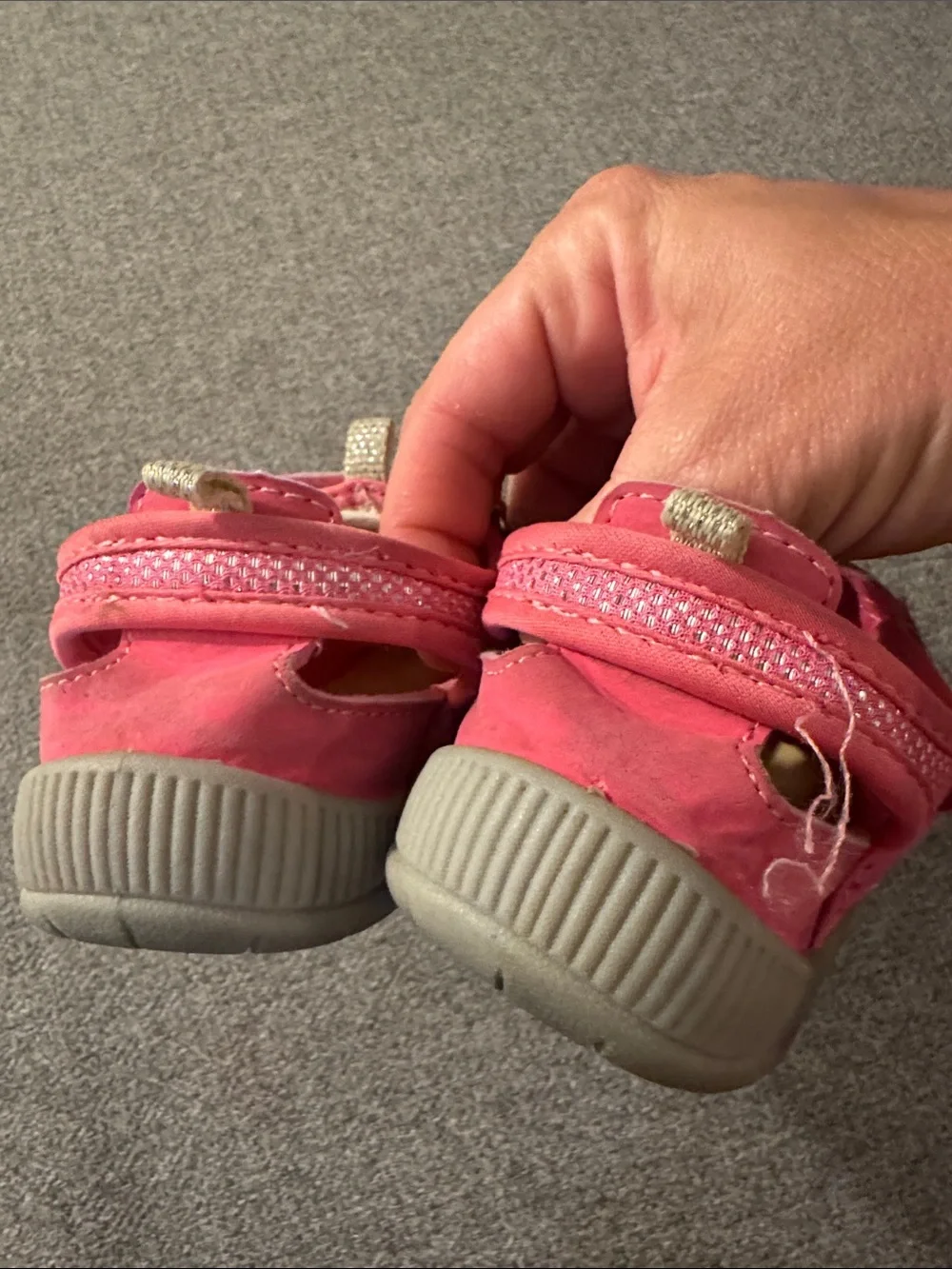 5/$15- OshKosh B'gosh Pink and silver Kids Sandal Sneakers